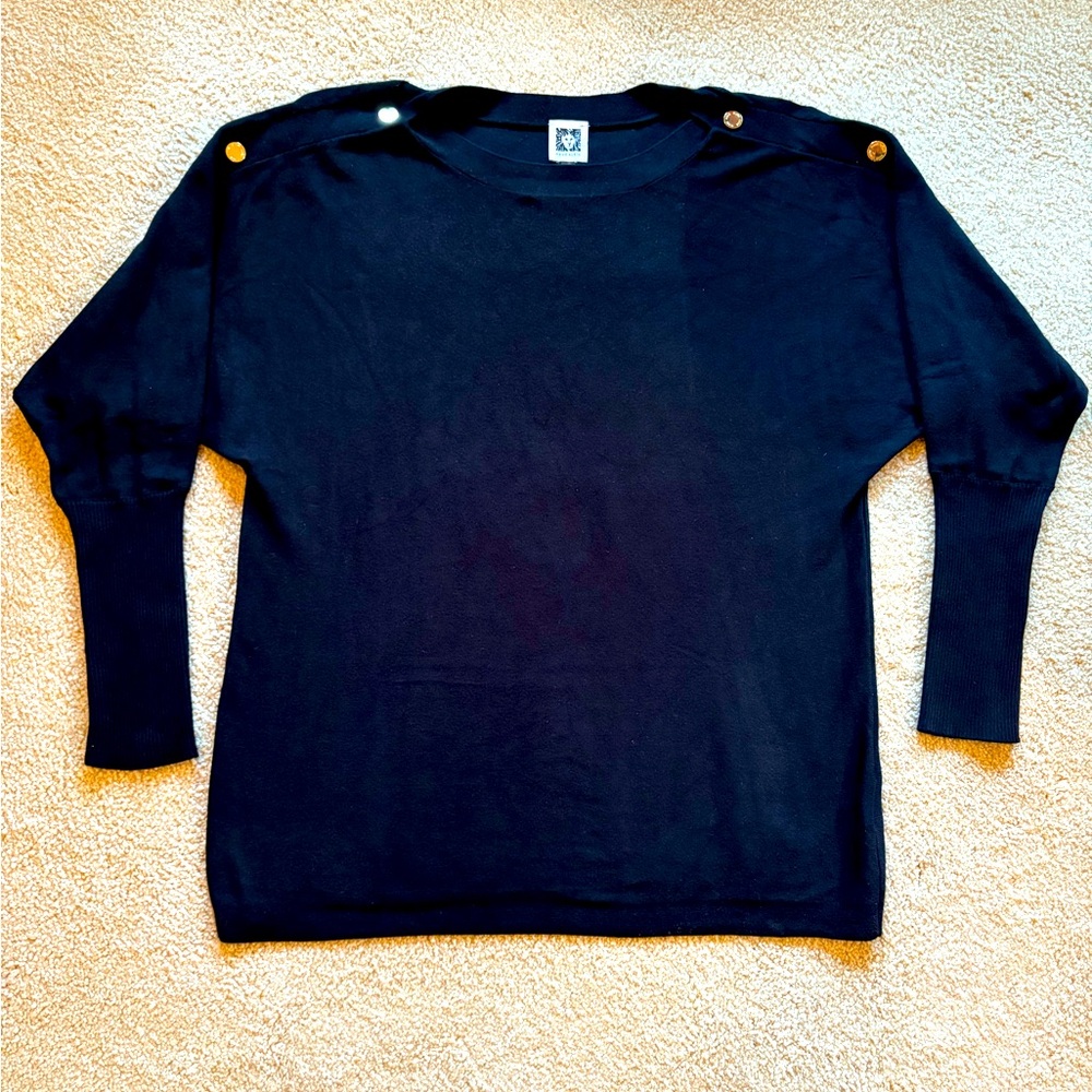 Anne Klein NWOT Black Dolman Sleeve Sweater.  Size Medium.